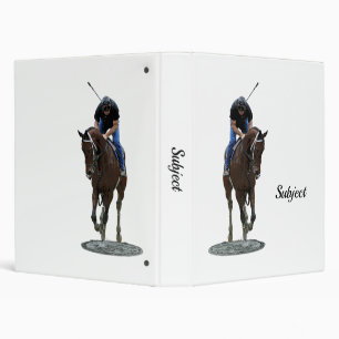 Galloping Thoroughbred Horse And Rider Binder
