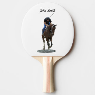 Galloping Thoroughbred Horse And Rider Pong Paddle