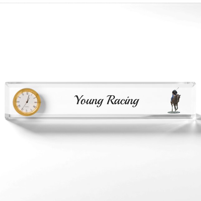 Galloping Thoroughbred Horse Desk Nameplate (Front)