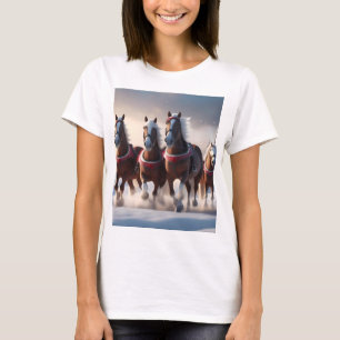 Galloping Through the Snow: Santa’s Magical Horses T-Shirt