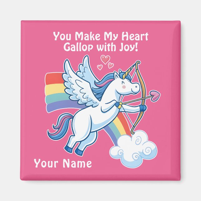 Galloping Unicorn Cupid’s Love Magic  Magnet (Front)