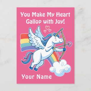 Galloping Unicorn Cupid’s Love Magic Postcard