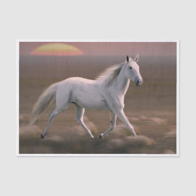 Galloping White Horse Tissue Paper (Front)