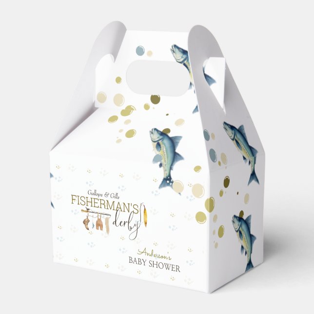 Gallops & Gills Fisherman's Derby Baby Shower  Favor Box (Front Side)
