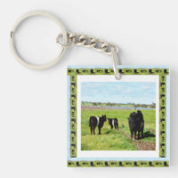 Galloway Cows Framed, Keyring