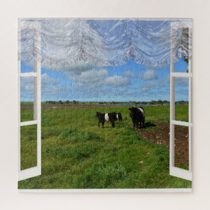 Galloway Cows Through a Window, Jigsaw Puzzle