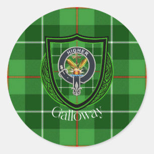 Galloway Scottish Clan Tartan & Crest Classic Round Sticker