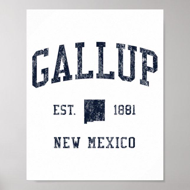 Gallup Nm Jn1 Vintage Athletic Blue Design  Poster (Front)