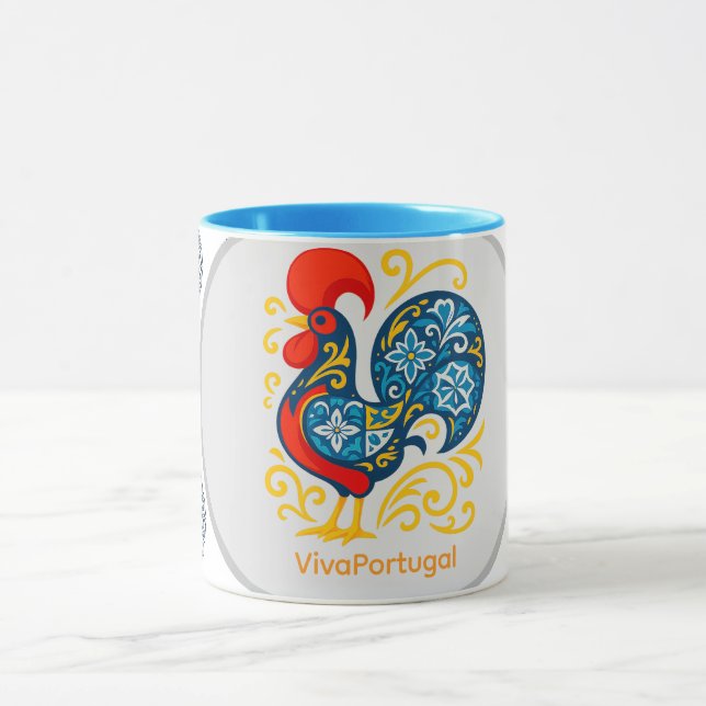 Galo de Barcelos Mug – Portuguese Rooster Azulejo  (Centre)