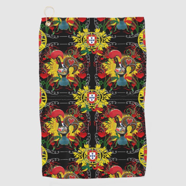 Galo de Barcelos, Portugal Golf Towel (Front)