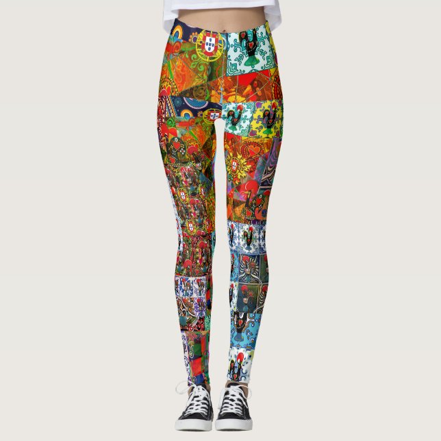 Galo de Barcelos, Portugal Leggings (Front)