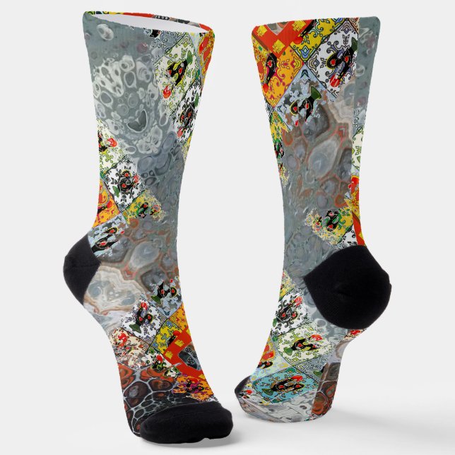 Galo de Barcelos, Portugal Socks (Angled)