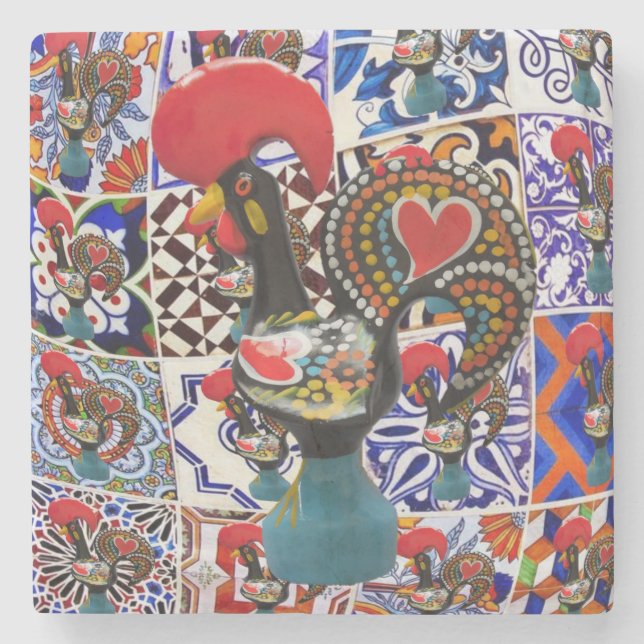 Galo de Barcelos Portugal  Stone Coaster (Front)