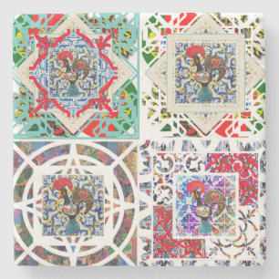Galo de Barcelos, Portugal Stone Coaster
