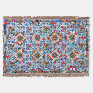 Galo de Barcelos, Portugal Throw Blanket