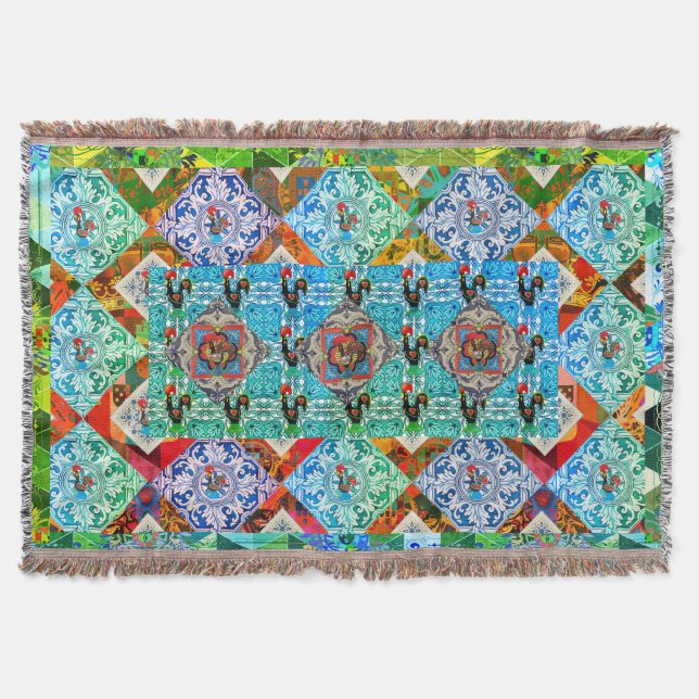 Galo de Barcelos, Portugal Throw Blanket (Front)