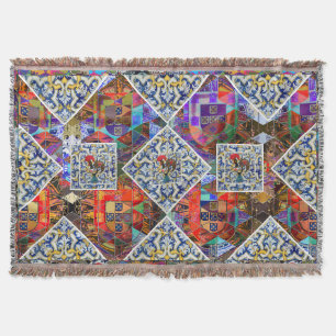 Galo de Barcelos, Portugal Throw Blanket