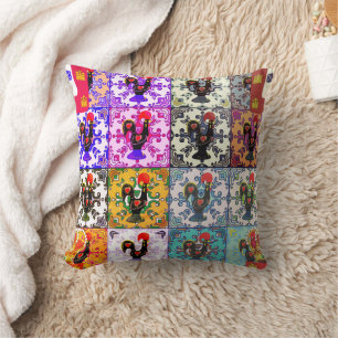 Galo de Barcelos, Portugal Throw Pillow