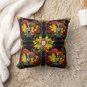 Galo de Barcelos, Portugal Throw Pillow
