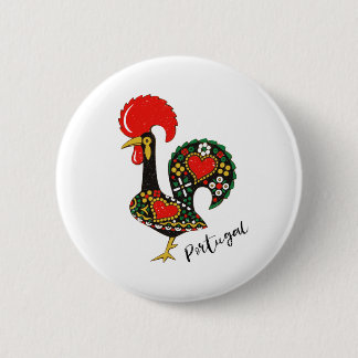 Galo de Barcelos Portuguese Rooster 2 Inch Round Button