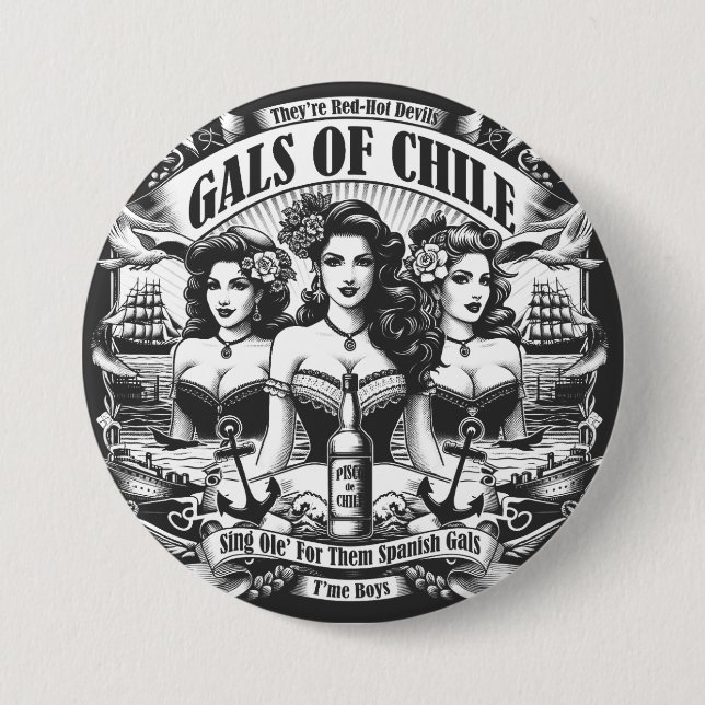 Gals of Chile 3 Inch Round Button