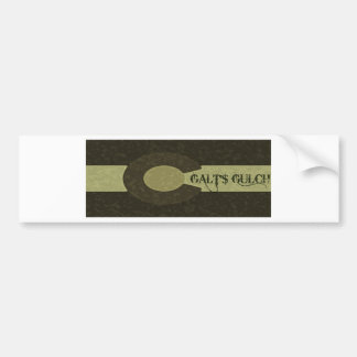 Galt's Gulch - Grey and Gold Combo Design Bumper Sticker