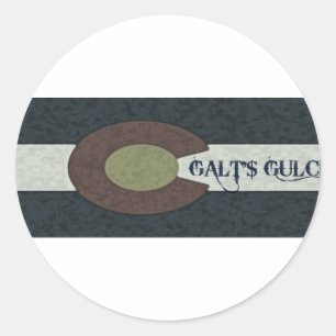 Galt's Gulch - Red White and Blue Combo Design Classic Round Sticker