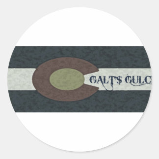 Galt's Gulch - Red White and Blue Combo Design Classic Round Sticker