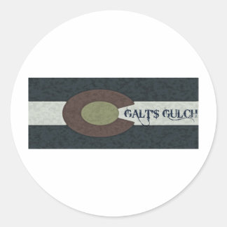 Galt's Gulch - Red White and Blue Combo Design Classic Round Sticker