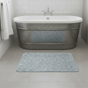 Galvanized metal look bath mat