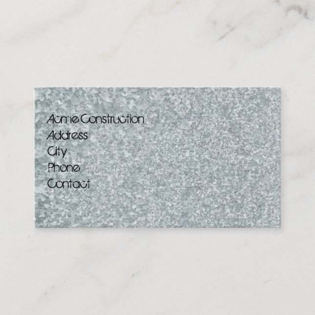 Galvanized metal look business card (Front)