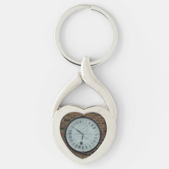 Galvanomagnetic Clock Heart Keychain (Front)