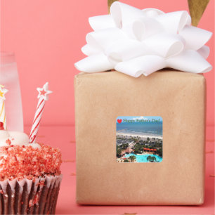 Galveston Beach "Happy Father's Day"  Square Sticker