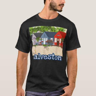 Galveston Beach Nautical Cottage Summer Row House  T-Shirt