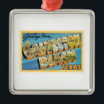 Galveston Beach Texas TX Vintage Travel Souvenir Metal Ornament<br><div class="desc">Galveston Beach,  Texas TX

A nostalgic,  vintage travel souvenir postcard image,  an authentic retro design. Greetings from the American Travelogue Virtual Touring Company!</div>