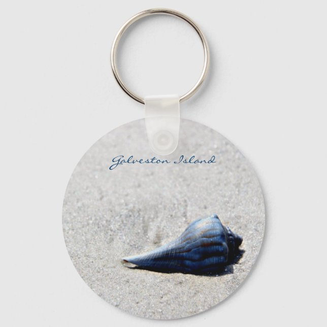 Galveston Island Sea Shell Blue Key Chain (Front)