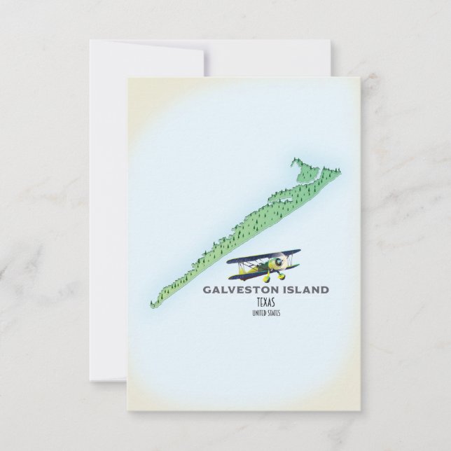 Galveston Island Texas USA map (Front)