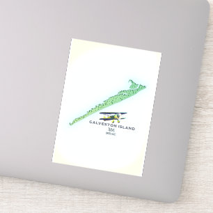 Galveston Island Texas USA map