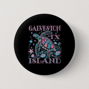 Galveston Island Tx Turtle Lover Colorful Beach So 2 Inch Round Button