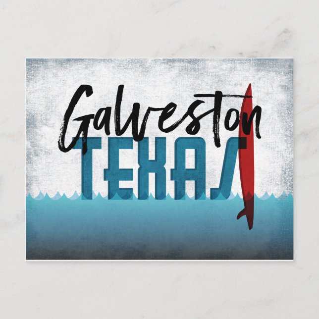 Galveston Postcard Texas Surfboard (Front)