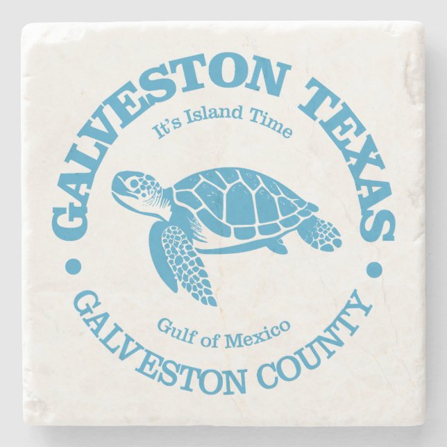 Galveston (sea turtle) stone coaster (Front)