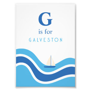 Galveston Texas Alphabet Nursery Decor Photo Print