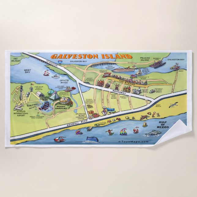 Galveston Texas Beach Towel (Front)