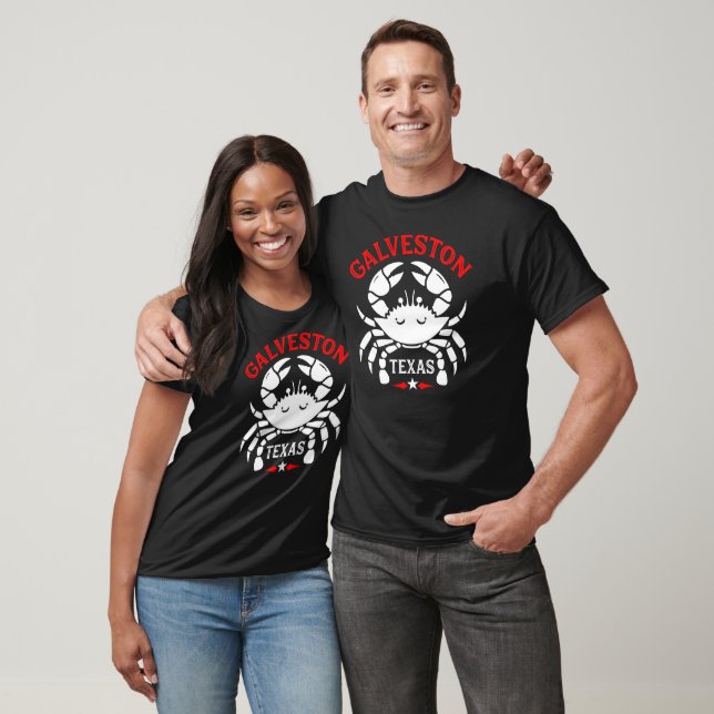 Galveston Texas Retro Crab Seafood Lover T-Shirt (Unisex)
