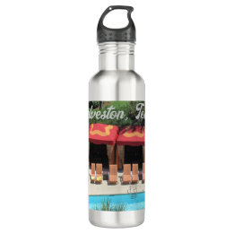 Galveston, Texas - San Luis Hotel Sundeck - 710 Ml Water Bottle
