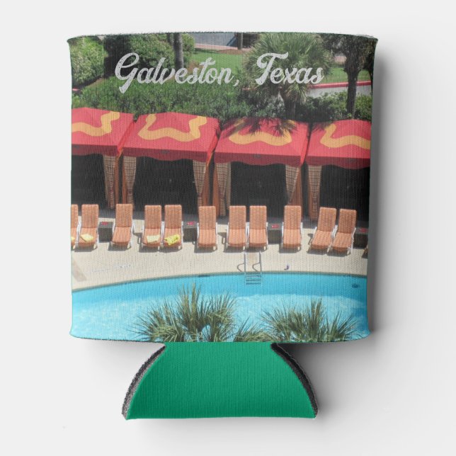 Galveston, Texas - San Luis Hotel Sundeck -  Can Cooler (Front)