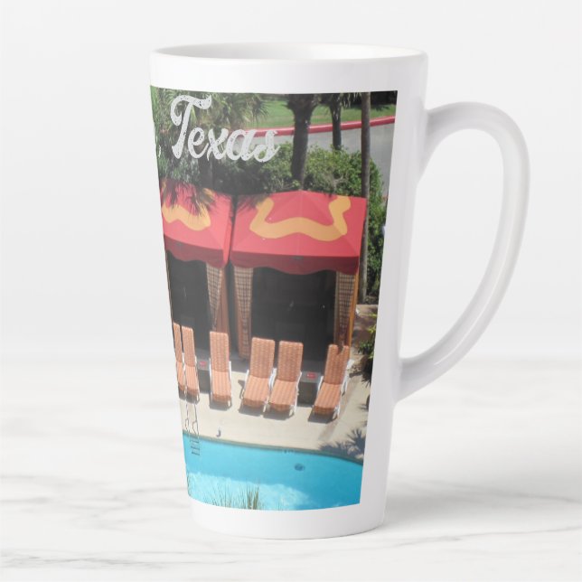 Galveston, Texas - San Luis Hotel Sundeck -  Latte Mug (Right)