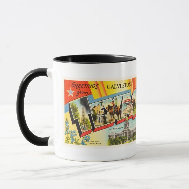 Galveston Texas TX Old Vintage Travel Souvenir Mug (Left)