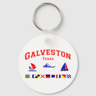 Galveston TX Signal Flags Keychain