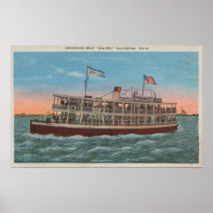 Galveston, TX - View of the Galvez Poster